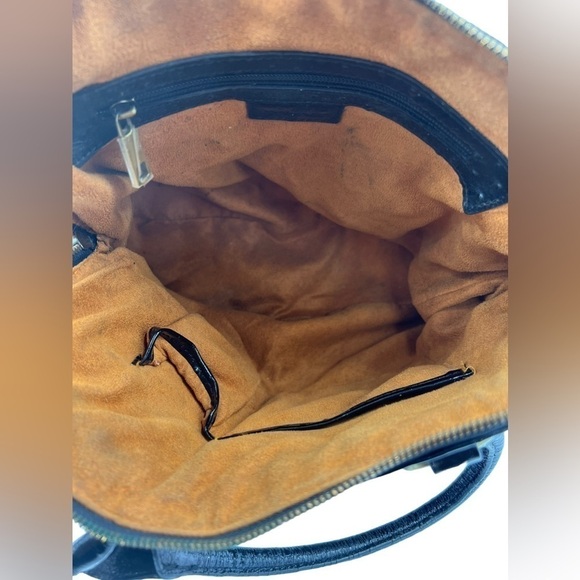 LILY VASAELINI Ostrich Skin Leather Satchel Black - Picture 13 of 13